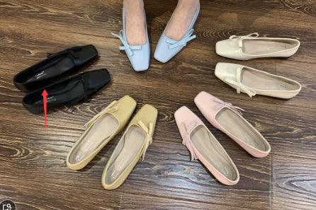 Women's Milk-Yellow Square-Toe Low-Cut Gentle Pumps | Everyday Home Deal