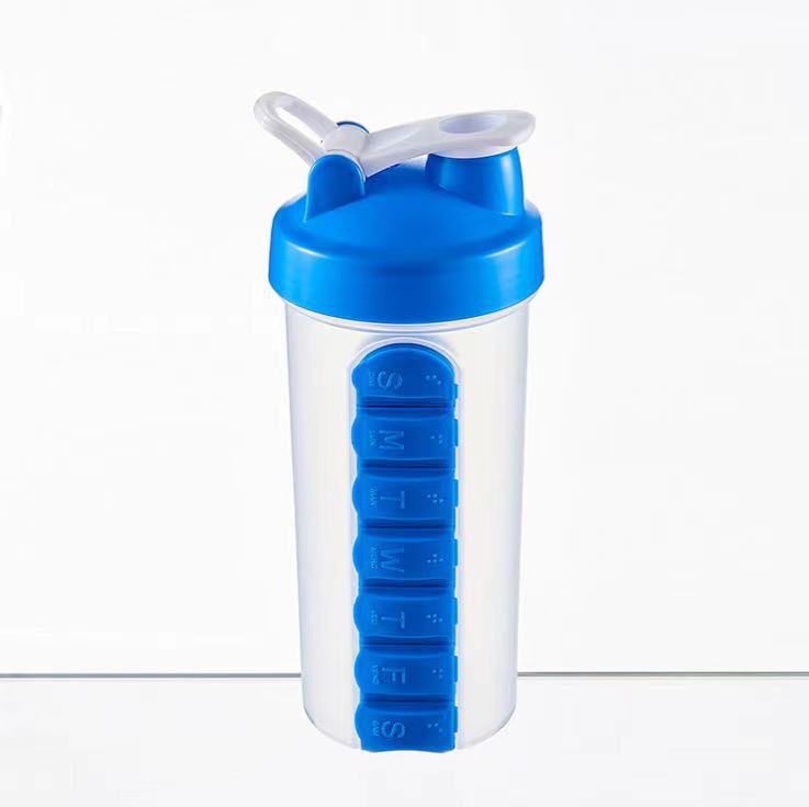 Portable Water Bottle with 7-Day Medicine Pill Organizer for Travel | Everyday Home Deal