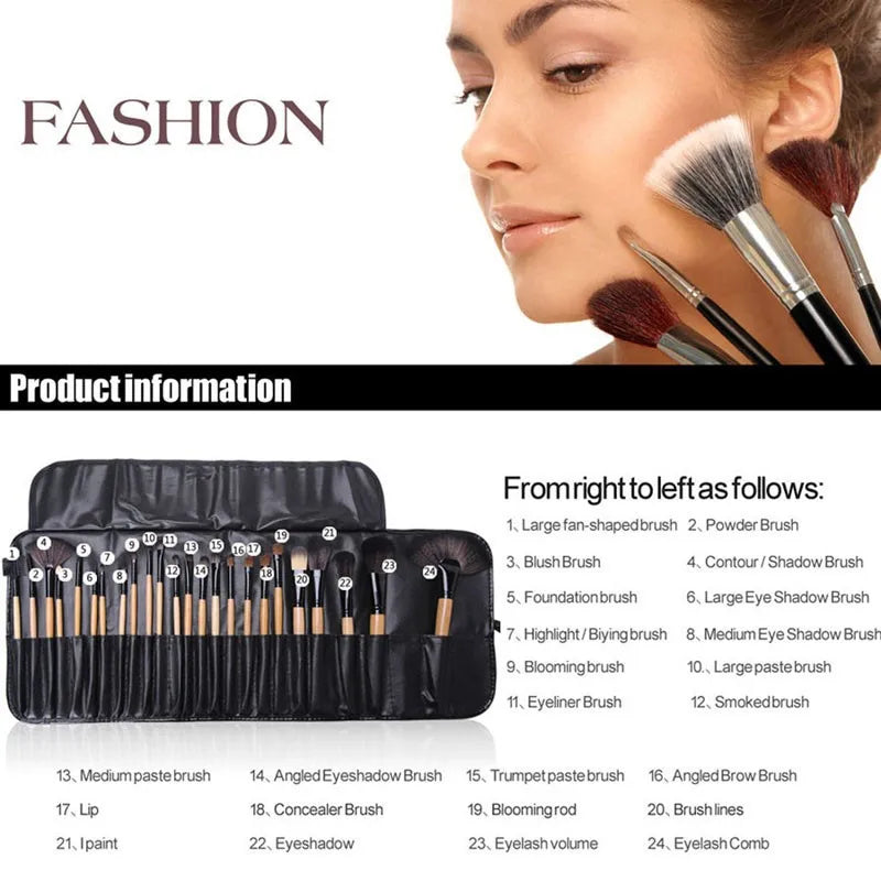 Gift Bag Of 24 Pcs Makeup Brush Sets Professional Cosmetics Brushes Eyebrow Powder Foundation Shadows Pinceaux Make Up Tools | Everyday Home Deal