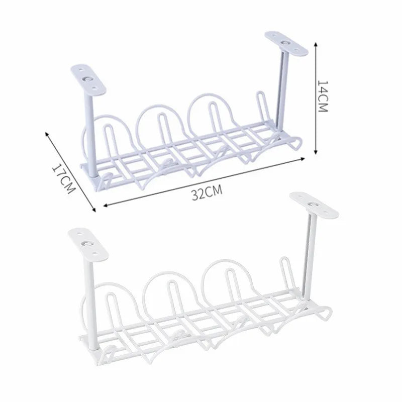 Under Desk Cable Management Tray – Power Strip & Cord Organizer