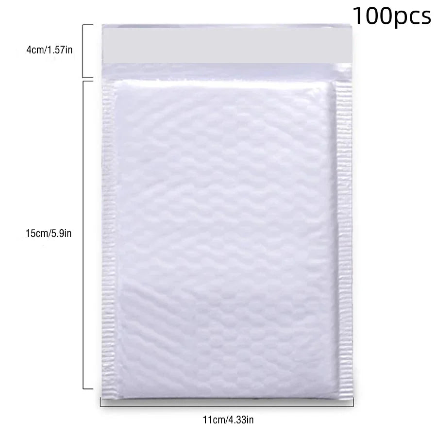 100Pcs White Bubble Envelopes With Bubble Buffering And AntiCollision SelfAdhesive Sealing Strips For Express Packaging