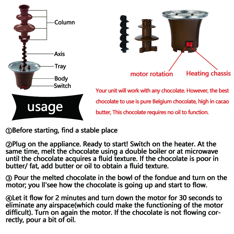 3-Tier Mini Chocolate Fountain – Electric Fondue Machine for Parties (10 oz)