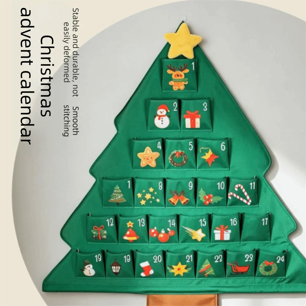 Hanging Christmas Tree Pocket Organizer – 41" DIY Advent Calendar & Treat Display
