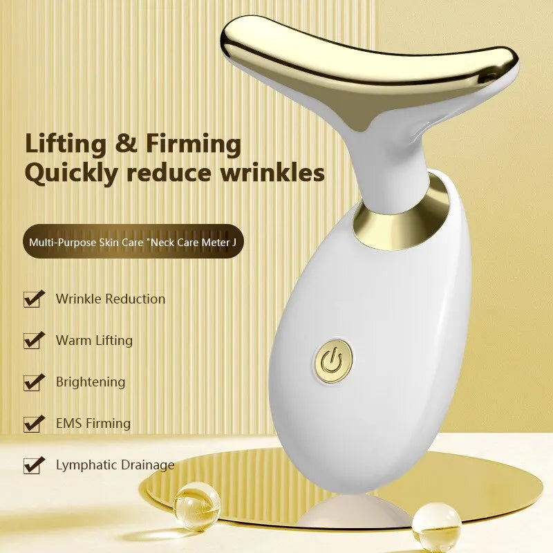 Electric Face & Neck Massager – Lifting and Firming Beauty Device (White/Black)