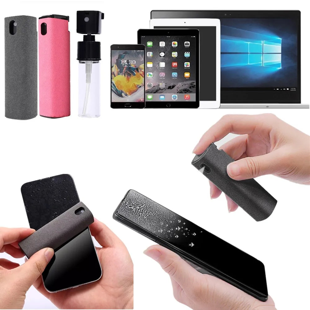 Screen Cleaner Spray & Wipe Pocket for Phone Laptop & TV