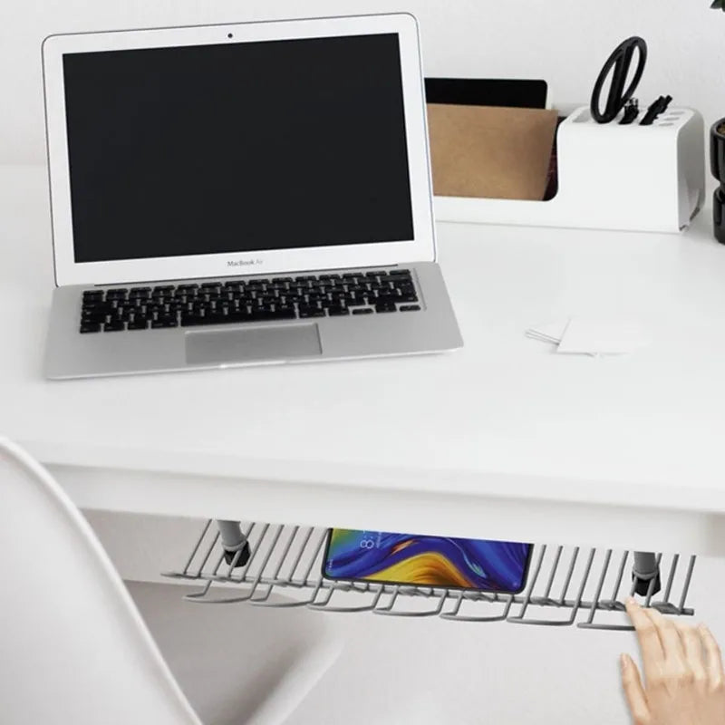 Under Desk Cable Management Tray – Power Strip & Cord Organizer