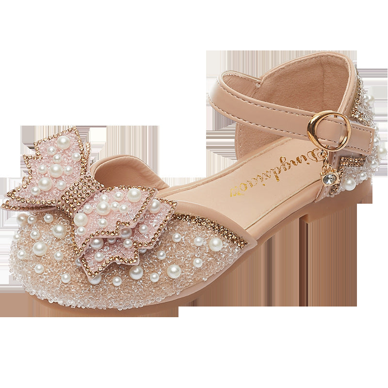 Girls' Summer Pearl Bow Princess Shallow-Mouth Pumps — Premium Footwear Deal | Everyday Home Deal
