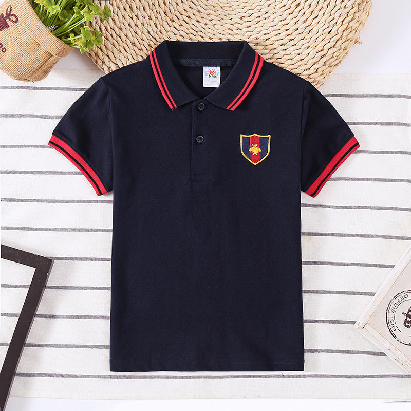 Boys' Korean-Style Comfort-Stretch Lapel Polo T-Shirt — Premium Student Apparel | Everyday Home Deal