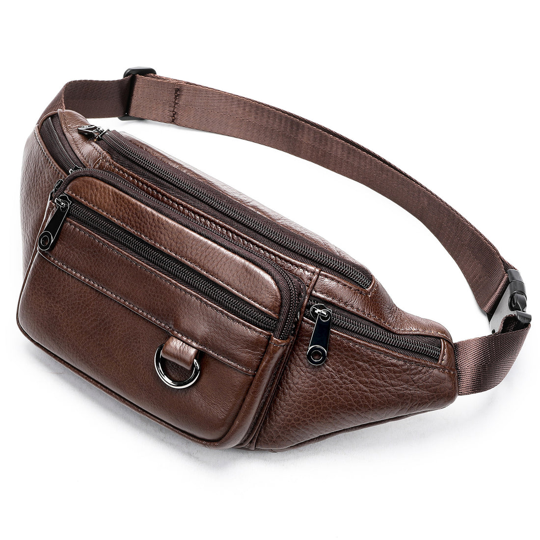 Men's High-End Full-Grain Leather Lightweight Chest Bag — Premium Apparel Deal | Everyday Home Deal
