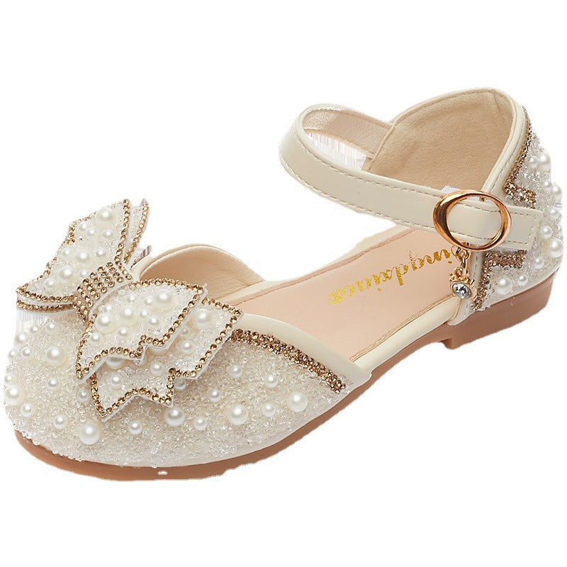 Girls' Summer Pearl Bow Princess Shallow-Mouth Pumps — Premium Footwear Deal | Everyday Home Deal