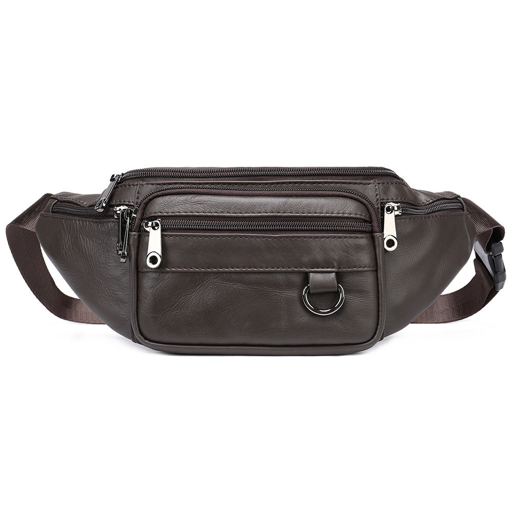 Men's High-End Full-Grain Leather Multifunctional Shoulder Crossbody Waist Bag — Premium Apparel Deal | Everyday Home Deal