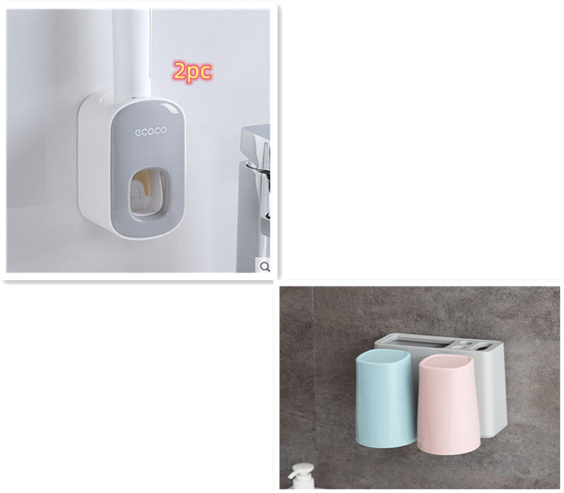 Wall Mounted Automatic Toothpaste Holder Bathroom Accessories Set Dispenser | Everyday Home Deal