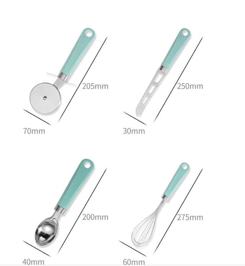 Stainless Steel Kitchen Utensils with Plastic Handles | Cooking Tools | Everyday Home Deal