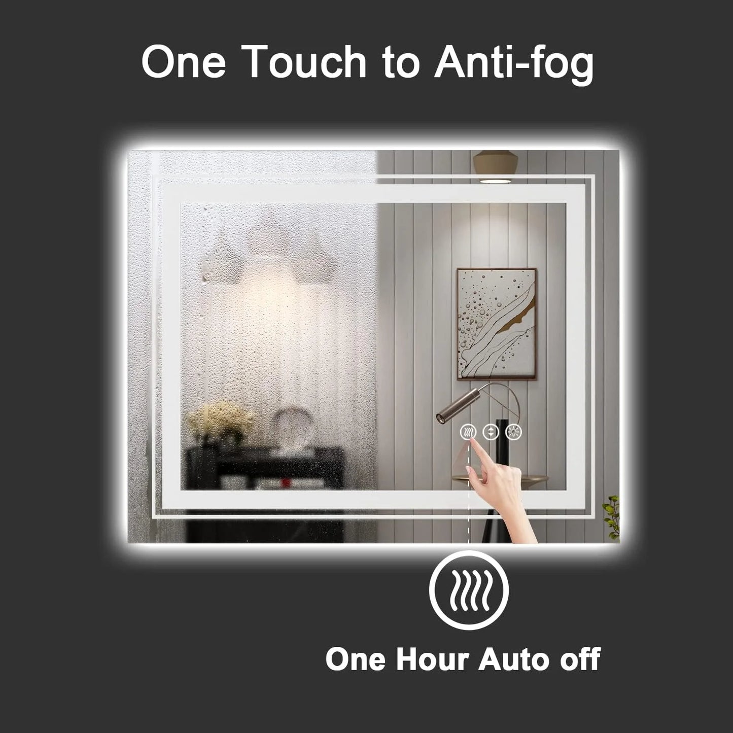 72"X32" Wall Mounted Vanity Mirror LED Bathroom Mirror with Lights, Front Light & Backlit, Anti-Fog, 3 Colors Dimmable Memory Function