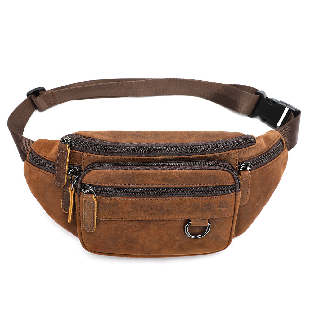 Men's High-End Full-Grain Leather Multifunctional Shoulder Crossbody Waist Bag — Premium Apparel Deal | Everyday Home Deal