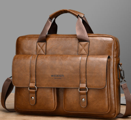 Men's Business Large-Capacity Shoulder Crossbody Simple Briefcase | Everyday Home Deal