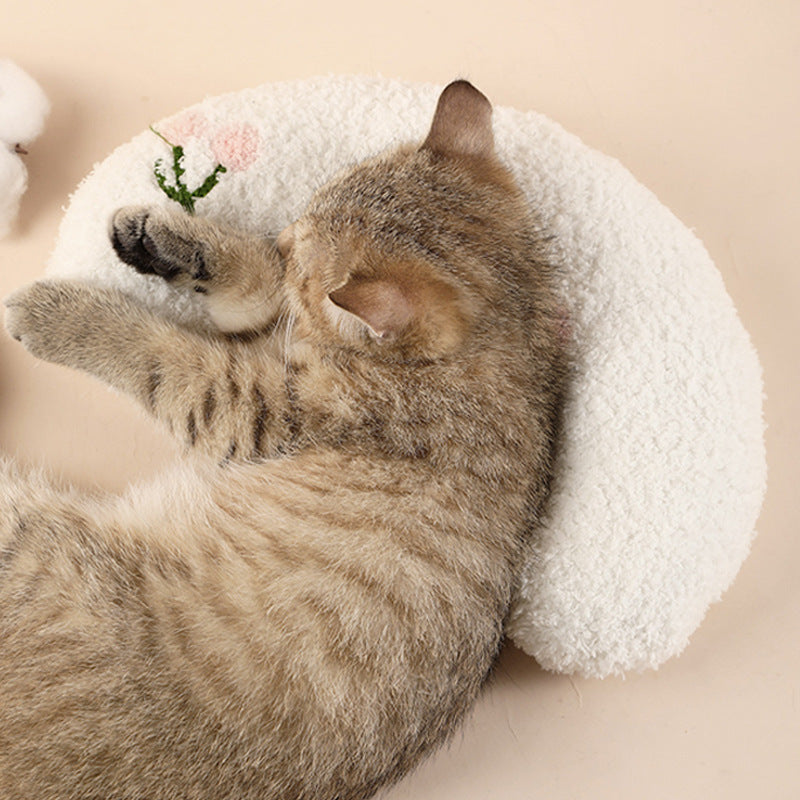 Dog Cat Sleeping Moon Pillow Small Dog Plush Pillow | Everyday Home Deal