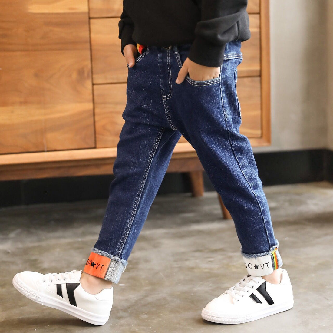 Boys' Urban Letter-Print Comfort Casual Denim Trousers — Premium Apparel Deal | Everyday Home Deal