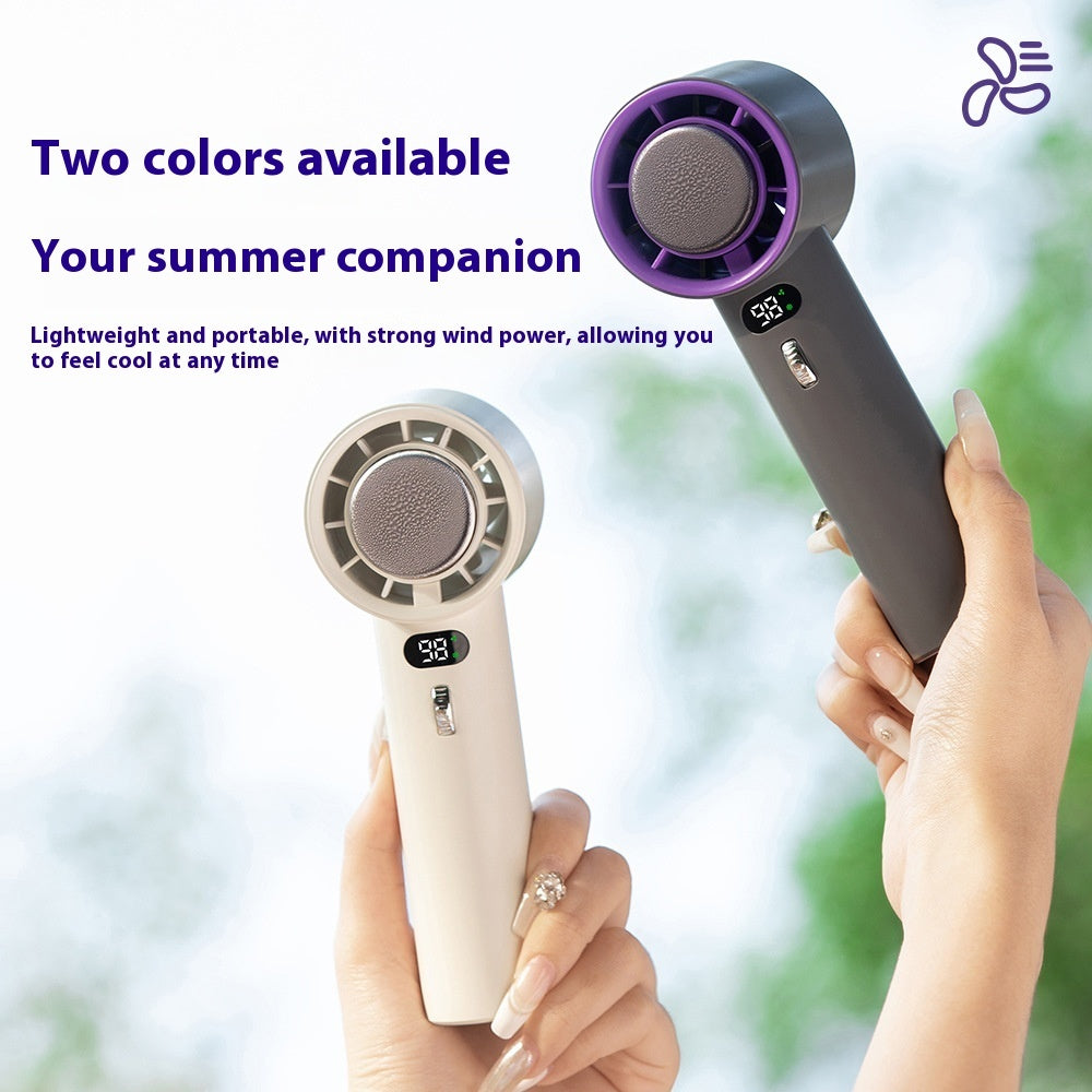 Portable Handheld Turbo Fan Cooling Semiconductor Refrigeration 3000mAh Battery Wind Speeds Adjustable Mini Personal Fan | Everyday Home Deal