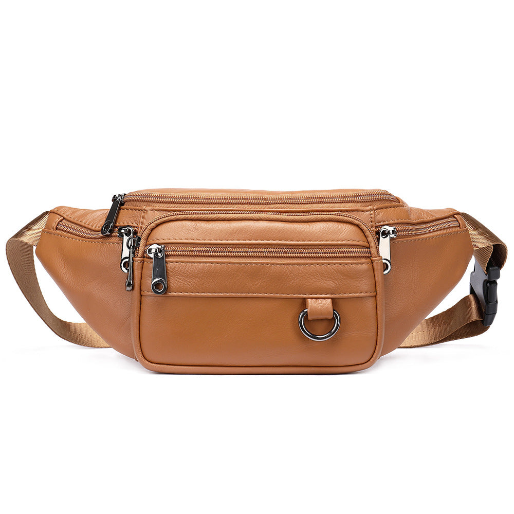 Men's High-End Full-Grain Leather Multifunctional Shoulder Crossbody Waist Bag — Premium Apparel Deal | Everyday Home Deal