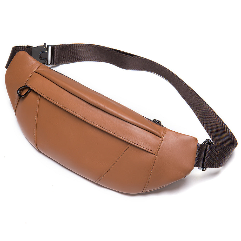 Men's High-End Full-Grain Leather Multifunctional Shoulder Crossbody Waist Bag — Premium Apparel Deal | Everyday Home Deal