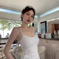Designer-style Polka-dot Lace Camisole