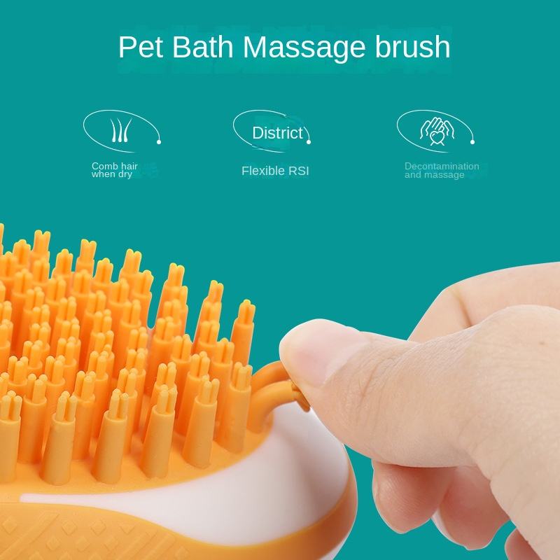 Dog Cat Bath Brush 2-in-1 Pet SPA Massage Comb Soft Silicone Pets Shower Hair Grooming Cmob Dog Cleaning Tool Pet Products | Everyday Home Deal
