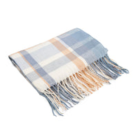 British-style Mens And Womens Couple Tassel Scarf With Large Plaid Pattern
