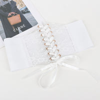 Transparent Lace Elastic Waist Belt For Women Ultra-wide Cincher Strap