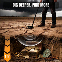 High-Precision Professional Adult Metal Detector, 4 Modes, 10 Inch IPX7 Waterproof Probe, LCD Display Complete Treasure Hunt Kit Including Earphones, Carrying Bag And Shovel.