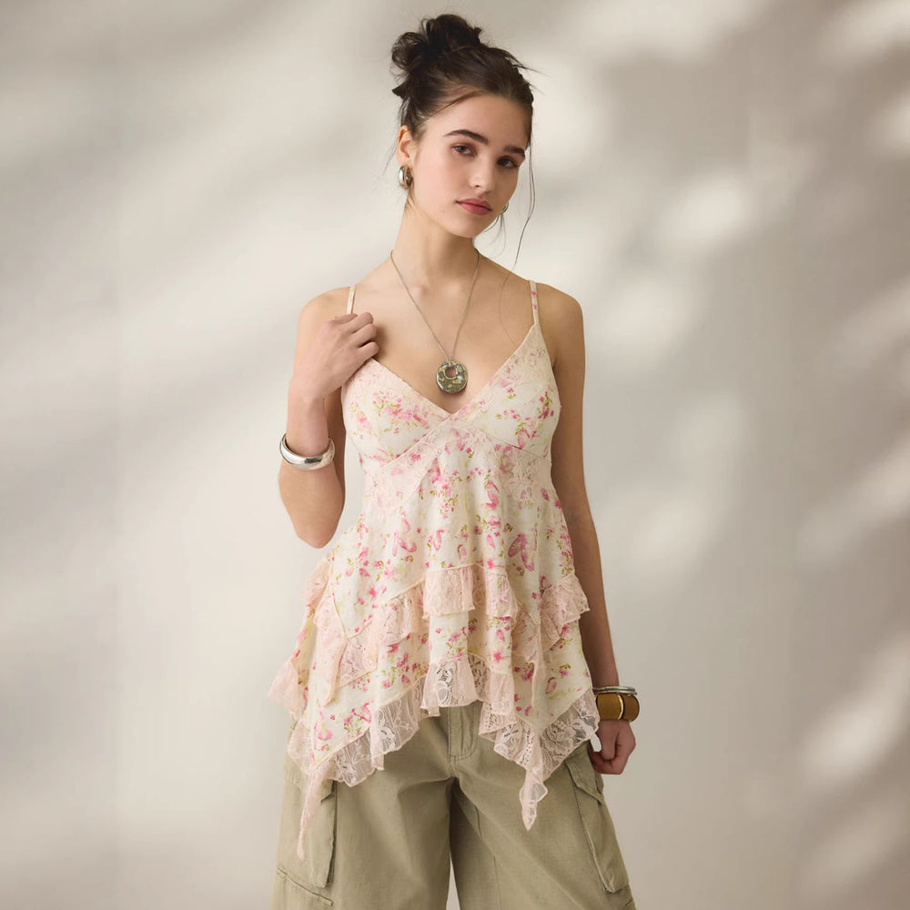 Retro Floral Strap Top - Best Premium Clothing Deal | Everyday Home Deal