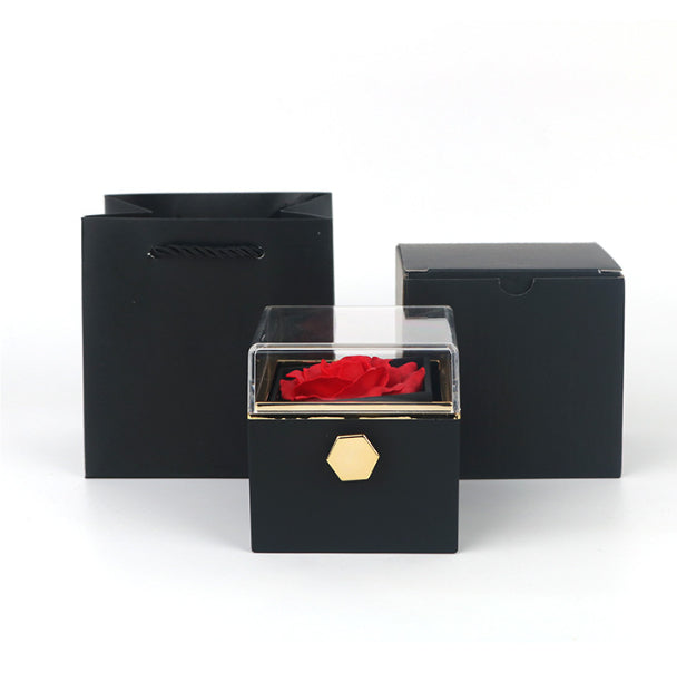 Rotating Soap Flower Rose Gift Box Creative Rotating Rose Jewelry Packaging Box Valentine's Day Gift For Women | Everyday Home Deal