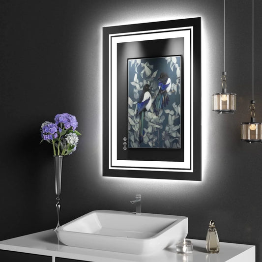 72"X32" Wall Mounted Vanity Mirror LED Bathroom Mirror with Lights, Front Light & Backlit, Anti-Fog, 3 Colors Dimmable Memory Function