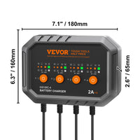 VEVOR Smart Battery Charger, 8-Amp, LiFePO4 Lead-Acid Car Battery Charger, Fully-Automatic Charger Maintainer Desulfator For Boat Motorcycle Lawn Mower Golf Cart Marine Deep Cycle