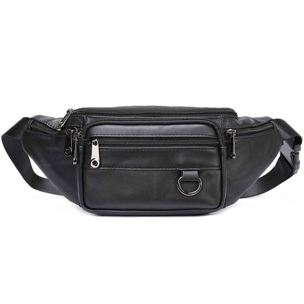 Men's High-End Full-Grain Leather Multifunctional Shoulder Crossbody Waist Bag — Premium Apparel Deal | Everyday Home Deal