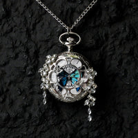 Couples Teal And Green Butterfly Animated Pocket Watch For Graduation Season
