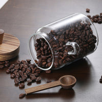 3Pcs Glass Coffee Jars with Spoons | Tea Candy Biscuit Storage | Everyday Home Deal