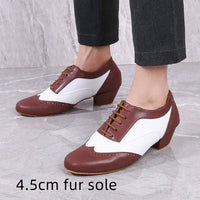 Leather Ballroom For Square Dancing And Latin Dancingsoft-soled Dance Shoes For Adults