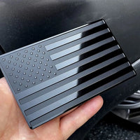 2PCS Metal USA Flag Sticker American Car Truck Decal Emblem Black
