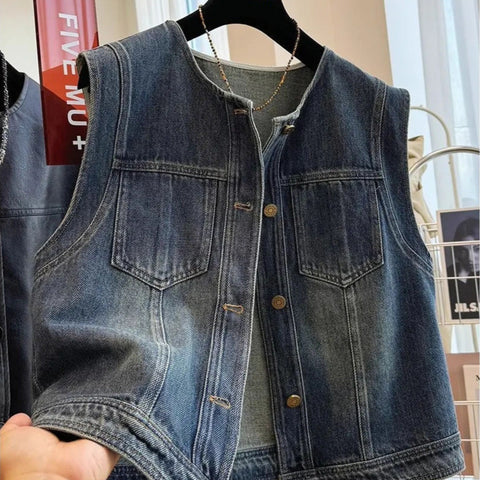 Denim Vest Jacket - Premium Best Deal | Everyday Home Deal