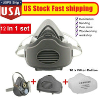Reusable Half Face Cover Respirator Dust Mask For Woodworking Painting Welding-Logistics Only For USPS. TK And TMEU Only For Self-pickup