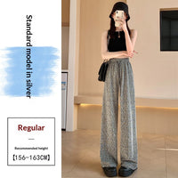 Summer New Arrival Rhinestone Embellished Textured Trousers