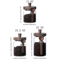 3Pcs Glass Coffee Jars with Spoons | Tea Candy Biscuit Storage | Everyday Home Deal
