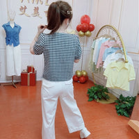 Summer New Checkered Simple Fashion Design Top