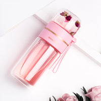 Double Wall Glass Tea Infuser Bottle | Leakproof Tea Separation Water Bottle | Everyday Home Deal