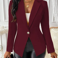 Womens Casual Chic New Long-sleeve Blazer With A Lapel And Waist Tie