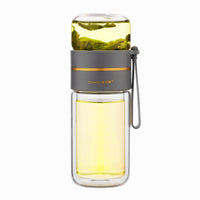 Double Wall Glass Tea Infuser Bottle | Leakproof Tea Separation Water Bottle | Everyday Home Deal