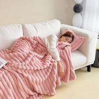 Soft Wind Bubble Velvet Blanket Warm Solid Rabbit Fur Blankets Double-sided Thickening Cover Throw Warm Fur Blanket