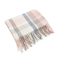 British-style Mens And Womens Couple Tassel Scarf With Large Plaid Pattern