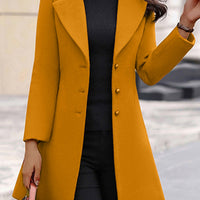 New Arrival Women's Woolen Coat, Stylish & Elegant, Casual Lapel Solid Color Outerwear
